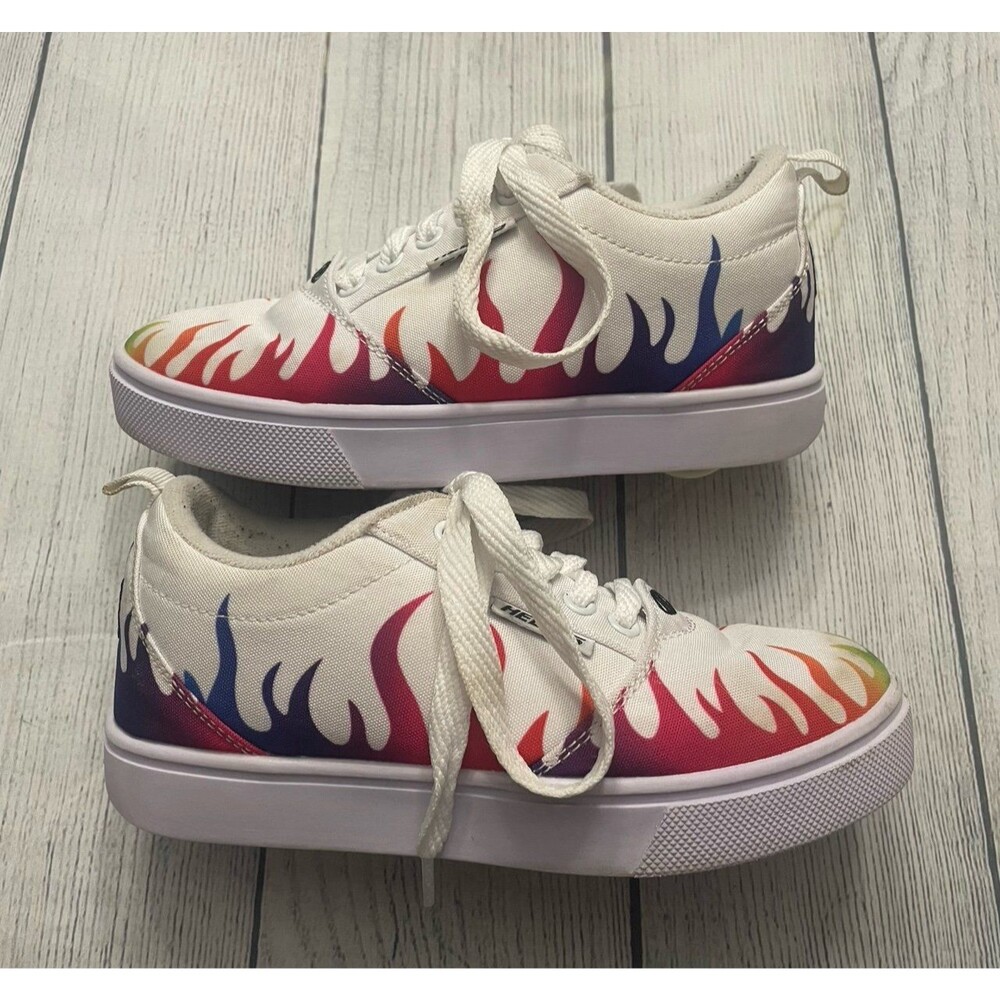 Rainbow Flame Heelys Girl Skate Shoes, Size Youth 2